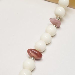 Vintage Acrylic Bead & Stone Necklace